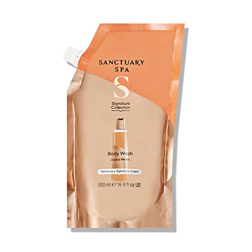 Image of Sanctuary Spa Shower Gel Refill Pouch, No Mineral Oil, Cruelty Free, Natural & Vegan Body Wash for Women, 500ml, Orange