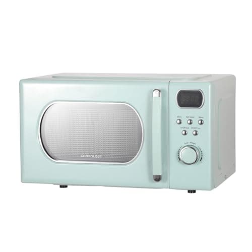 Image of Cookology RETDD20MG Freestanding Retro Microwave - 20 Litre Capacity - With 25.5cm Turntable - 800W Microwave - 8 Auto Cooking Programs - 5 Cooking Power Levels - Defrost Setting - Mint Green