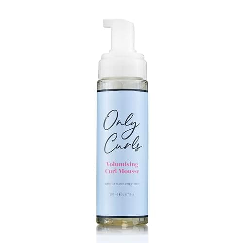 Image of Only Curls Curl Mousse, 200ml, Curly Hair Product, Curl Volumiser & Control, Protein Rich, Lightweight Styling Foam, Conditioned, Defined, Frizz-Free Curls, For All Curly Hair Types