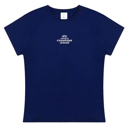 Image of UEFA Womens Champions League T-Shirt - Small, Navy, UWCL, Officially Licensed Merchandise, Crewneck, 100% Cotton, Great Football Gift Idea