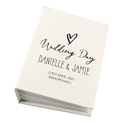 Image of Personalised Wedding Day Photo Album With Sleeves 100 x 6x4 Capacity