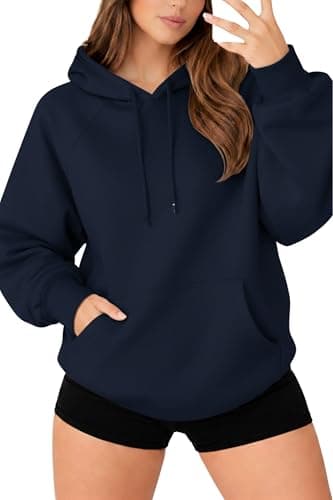 Image of Re Tech UK - Women's Oversized Hoodie - Cozy Fleece Lined Pullover Hoodies for Women - Ladies Baggy Hoody Sweatshirts - Black, White, Pink, Grey, Navy - Plus (S, Navy)