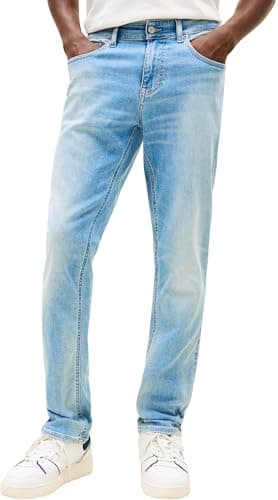 Image of Tommy Jeans Men’s Scanton Slim Fit Jeans, Blue (Denim Mid Light Blue), 34W/32L