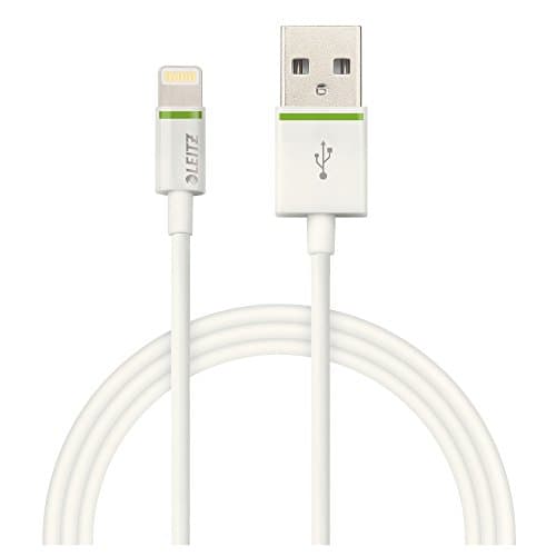 Image of Leitz 62120001 Cable, Lightning to USB, 1 m, Apple Certified - White