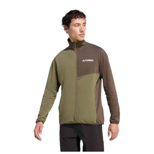 Image of adidas Men's Terrex Multi CLIMAWARM Full Zip Tech Fleece Jacket, olive strata, L
