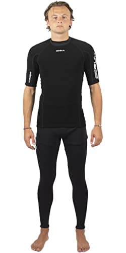 Image of Gul Mens Evotherm Thermal Short Sleeve Fl Black - UV Sun Protection and SPF Properties