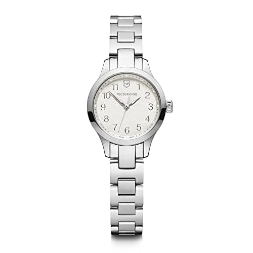 Image of Victorinox Women’s Watch Alliance XS Ø 28 mm, Swiss Made, Analogue Quartz, Water-Resistant up to 100 m, Sapphire Glass, Stainless Steel Strap, White/Silver