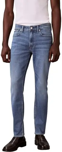 Image of Calvin Klein Men's Slim Faded Clearwater Jean LV04RE776G Jeans, Blue (Faded Clearwater), 32W / 32L