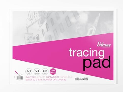 Image of Silvine A3 Professional Tracing Pad. 50 Sheets of Quality Lightweight Tracing Paper (63gsm) Ref A3T50