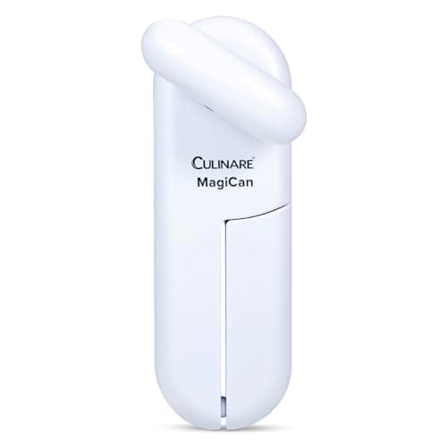 Image of Culinare C10015 MagiCan Tin Opener | White | Plastic/Stainless Steel | Manual Can Opener | Comfortable Handle for Safety and Ease | Heavy Duty Stainless Steel Cutting Wheel