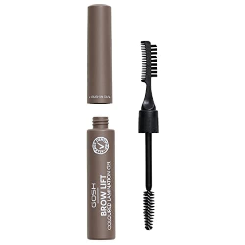 Image of GOSH Brow Lift Lamination Eyebrow Gel with Colour, vegan I Fixing Gel for fast flawless brow styling, with salon effect I perfume-free and long-lasting I suitable for allergy sufferers I Grey-Brown
