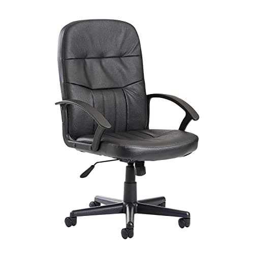 Image of Mr Office Cavalier leather high back managers chair - black leather faced