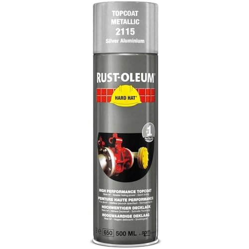 Image of Rust-Oleum Hard Hat Metal Metallic Spray Paint Bright Aluminium 500ml