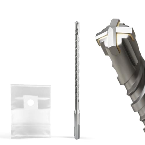 Image of XZH SDS Plus Masonry Drill Bits 8mm x 210mm, Professional Tungsten Carbide Cross Tip, Long SDS Hammer Drill Bits for Wall, Stone, Concrete, Brick