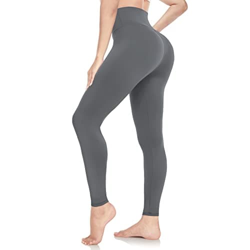 Image of ACTINPUT Leggings for Women Soft High Waisted Tummy Control Leggings Sports Workout Gym Running Yoga Pants(Dark Grey,L-XL)