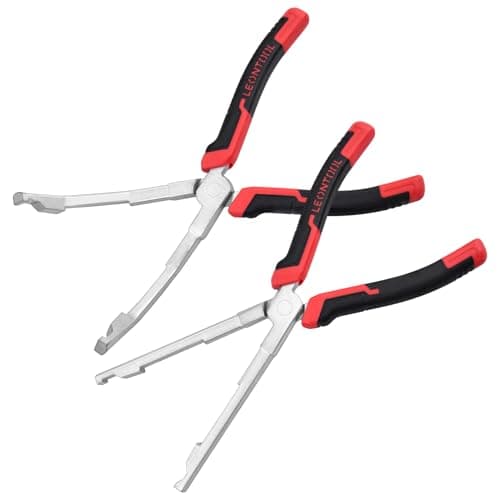Image of LEONTOOL 2 Pcs Glow Plug Pliers Straight Jaw and Angled Jaw Glow Plug Connector Remover Pliers Glow Plugs Socket Plier Removal Tool for Diesel Engines Repair, Auto Repair Tools with TPR Handle