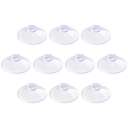 Image of Pawfly 10 Packs Clear Suction Cups 2 cm PVC Plastic Suckers for Glass Without Hooks for Home Decoration and Organization Window Sucker Mushroom Head Suction Pads,Round Button Suction Cup