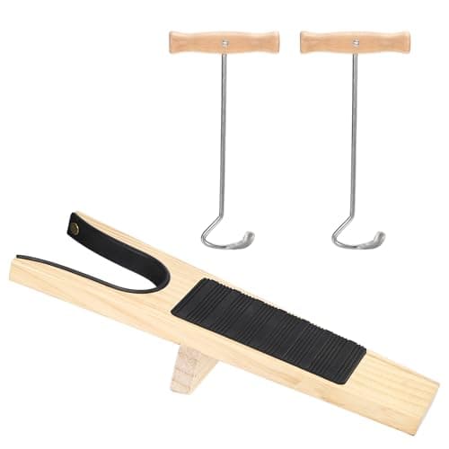 Image of OGANAZI Boot Jack and 2 Boot Puller Hooks Boot Buddy Welly Boot Remover with Anti-slip Rubber Surface for Unisex Women Men Cowboy Waders for All Kinds of Boots and Shoes Dubbin for Leather Boots