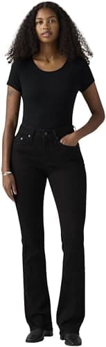 Image of Levi's Women's Jeans 725 High Rise, Bootcut Fit, Black (Midnight Gaze), W26/L28