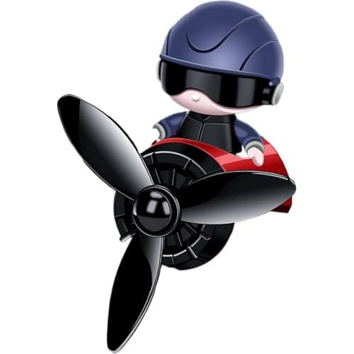 Image of FLKWOP Cute Cartoon Pilot Air Fresheners Vent Spinners, Car Diffuser Air Condition Vent Clip, Rotating Propeller Automotive Air Outlet Fan