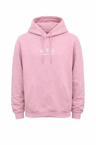 Image of Urban Core Women’s Printed Hoodie Oversized Fleece Pullover – Premium Cotton Blend Hooded Sweatshirt for Women, Regular Fit (S–XXL) (UK, Alpha, XXL, Regular, Regular, 1, Baby Pink)