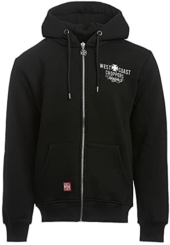 Image of West Coast Choppers Men Zip Hoodie Motorcycle Co, Color:Black, Size:S
