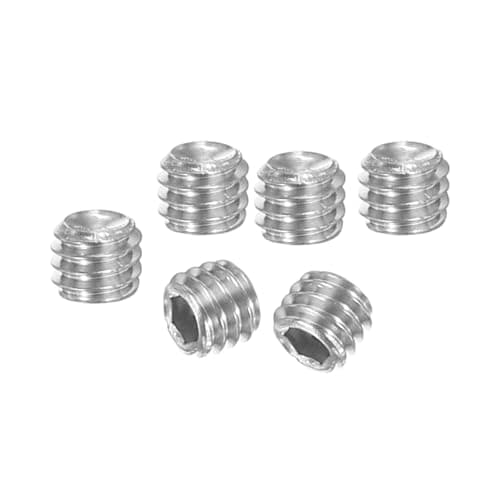 Image of PATIKIL 100 Pcs Hex Socket Grub Screw, M4x3mm Flat Point Grub Bolt 304 Stainless Steel Head Socket Set Screws for Door Handles Light Fixture Repair
