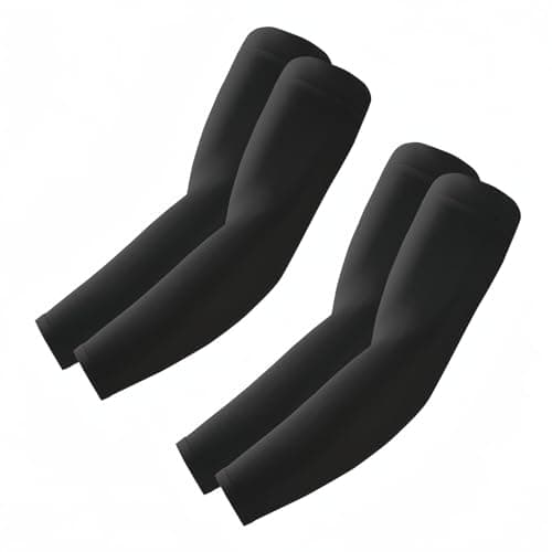 Image of ROXUN 2 Pairs Arm Sleeves Gaming UV Sun Protection Compression Volleyball Sleeve for Men/Women 2 Black