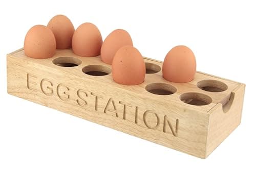 Image of apollo THE HOUSEWARES BRAND 4567 RB Egg Station 12, Wood, Brown, 32 x 12 x 8 cm