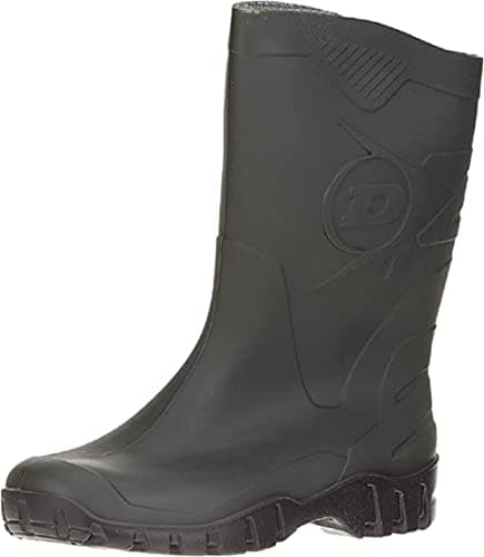 Image of DUNLOP Short Leg Half-Height Wellies Easier On & Off Good For Wider Calf Fitting,Green/Black Sole,5 UK