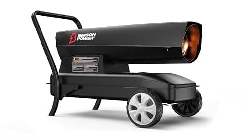 Image of Bimson Power Diesel Space Heater, 215,000 BTU / 63kW Kerosene Heater, Industrial Heaters, Heating Area of 1300m³, Adjustable Thermostat, Large Fuel Tank, Portable, 3 Year Warranty