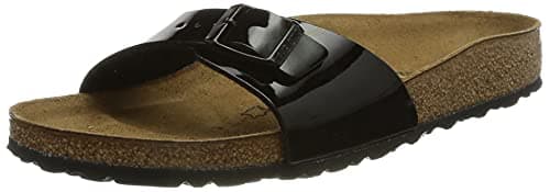 Image of Birkenstock Unisex Madrid BS Birko-Flor Black Sandals 7 UK