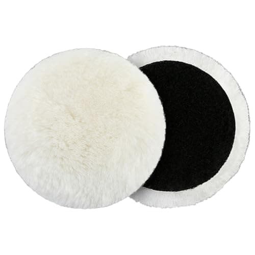 Image of MiJunHD 2Pcs 7 inch 180mm Wool Polishing Pads Lambswool Polishing Discs with Hook and Loop Back Buffer Pads Kits for Car Wool Metal Polishing