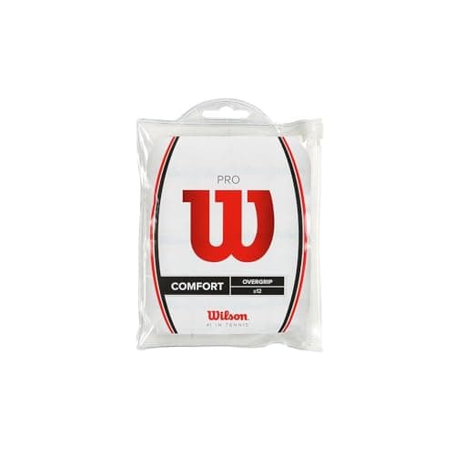 Image of Wilson Unisex Pro Overgrip Pack of 12 Grip tape, White, Count UK