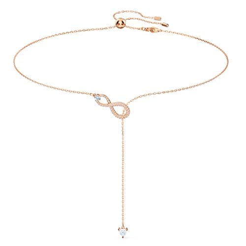 Image of Swarovski Infinity Y necklace, Infinity, White, Rose gold-tone plated