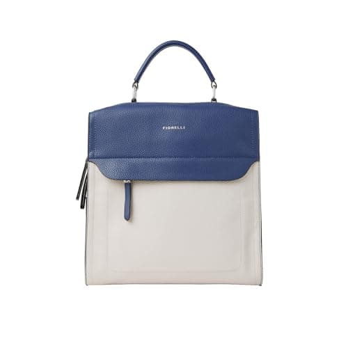 Image of Fiorelli Women's Isla Large Backpack, Stylish Backpack with Adjustable Straps & Pockets, Faux Leather, Nautical Blue & Light Stone