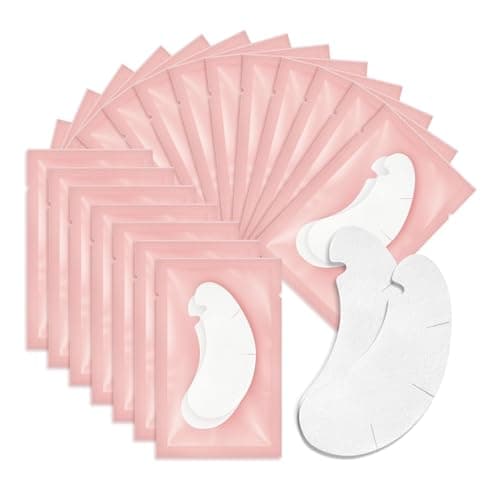 Image of Eye Gel Pads 50 Pairs Eyelash Lash Extension Under Eye Patches Under Eye Gel Collagen Under Eye Pads for Eyelash Perming Tinting Pro Salon and Individual Eyelash Extension (Pink)