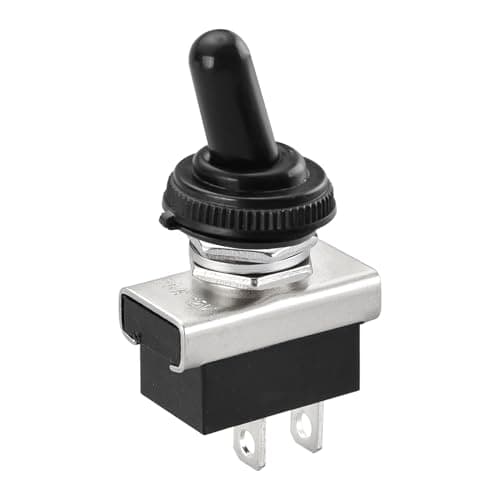 Image of Heschen Metal Toggle Switch Flick Flip, KN3D-101, 12V 25A, SPST, On/Off 2 Positon, 2 Pin, for Car Dash Light with Waterproof Cap (1)