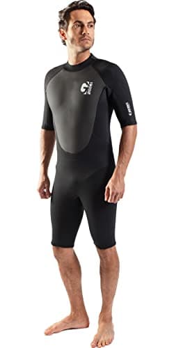 Image of Gul Mens G-Force 3mm Back Zip Shorty Wetsuit - Black - Easy Stretch - 80% D-Flex panels for durability
