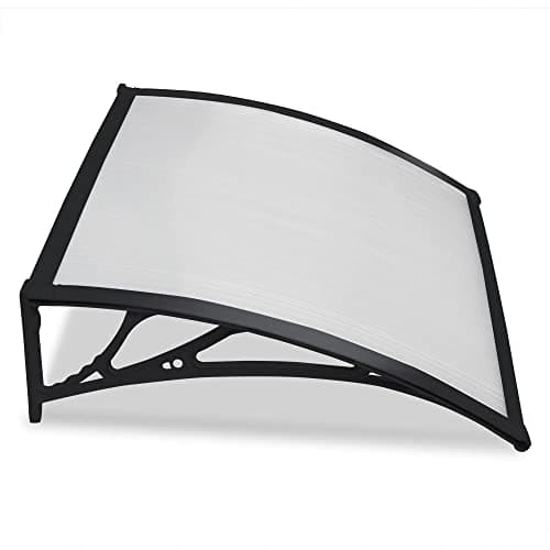 Image of Yaheetech Front Door Canopy Outdoor Awning, Window Garden Canopy Patio Porch Awning, Rain Shelter Cover 120 x 80 cm Black