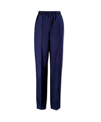 Image of WOMENS WORK TROUSERS, HEALTHCARE DENTAL SALON NHS, ELASTICATED WAIST, INS36 (EX-LARGE (UK 18/20), NAVY BLUE)