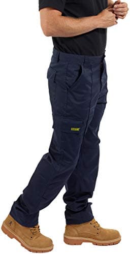 Image of SITE KING Mens Cargo Work Trousers Black or Navy Sizes 28 to 52 (32 Waist / 33" Long Leg, Navy Blue)