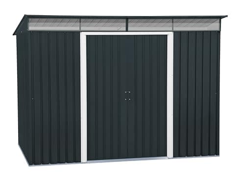 Image of Duramax TOP Pent Roof Skylight 8 x 6 (4.86 m2) Metal Garden Shed, Made of Hot-Dipped Galvanized Steel, Strong Reinforced Roof Structure, Built-in skylight for sunlight, Metal Storage Shed, Anthracite