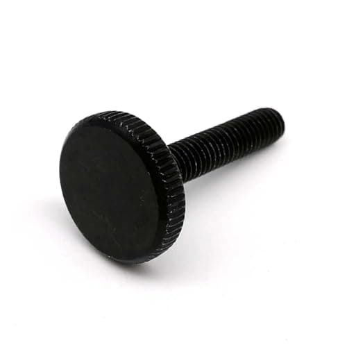 Image of Knurled screws Knurl Flat Head Hand Tighten Thumb Screw Curtain Wall Glass(Black,12mm,5pcs M6)