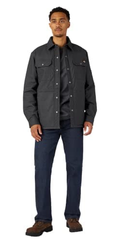 Image of Dickies - Outerwear for Men, Flex Duck Shirt Jacket, Water Repelling Technology, Black, M