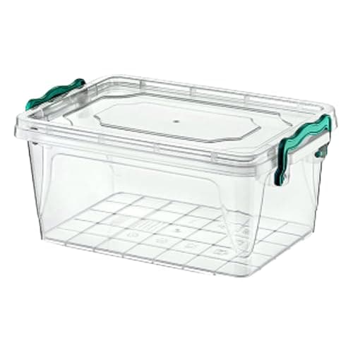 Image of Concept4u 1.5 Liter Plastic Storage Box with Lid Clip Multipurpose Clear Rectangle Container Transparent Heavy Duty Stackable Box Ideal for Home, Office, Kitchen, Food, Toys, Closet, Animal Feed