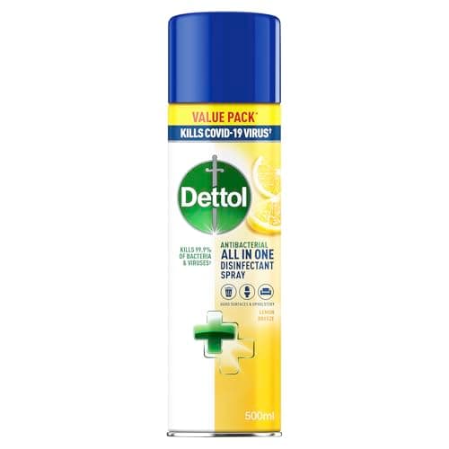 Image of Dettol All-In-One Disinfectant Spray, Lemon Breeze 500ml
