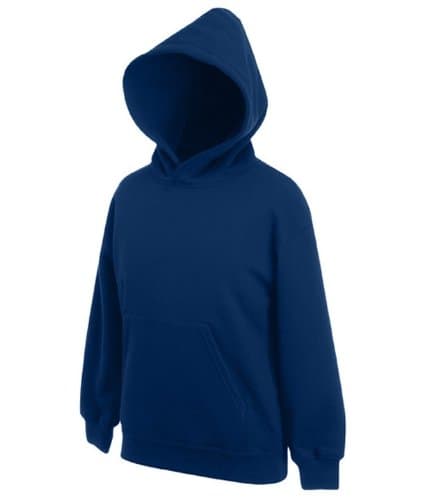 Image of Fruit of the Loom Kids Childrens Hoodie Hooded Sweatshirt Navy 9-11 Years