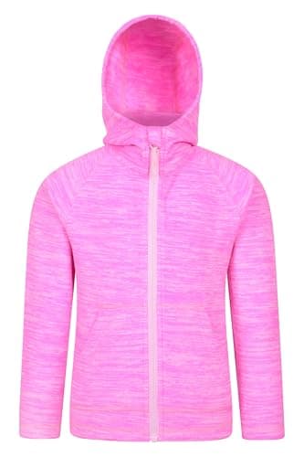 Image of Mountain Warehouse Snowdonia II Kids Hoodie - Full-zip Microfleece Top with Front Pockets for Boys & Girls - Best for Spring Summer, Camping, Outdoors & Hiking Bright Pink Kids Size 9-10 Years