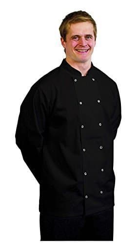 Image of BonChef Adults Chefs Jacket Workwear Chefs Uniform Danny Long Sleeve Chefs Jacket (L, Black)